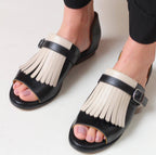 Summer Casual Flat Heel Tassel 40-43 Large Size Round Toe Beach Sandals For Women