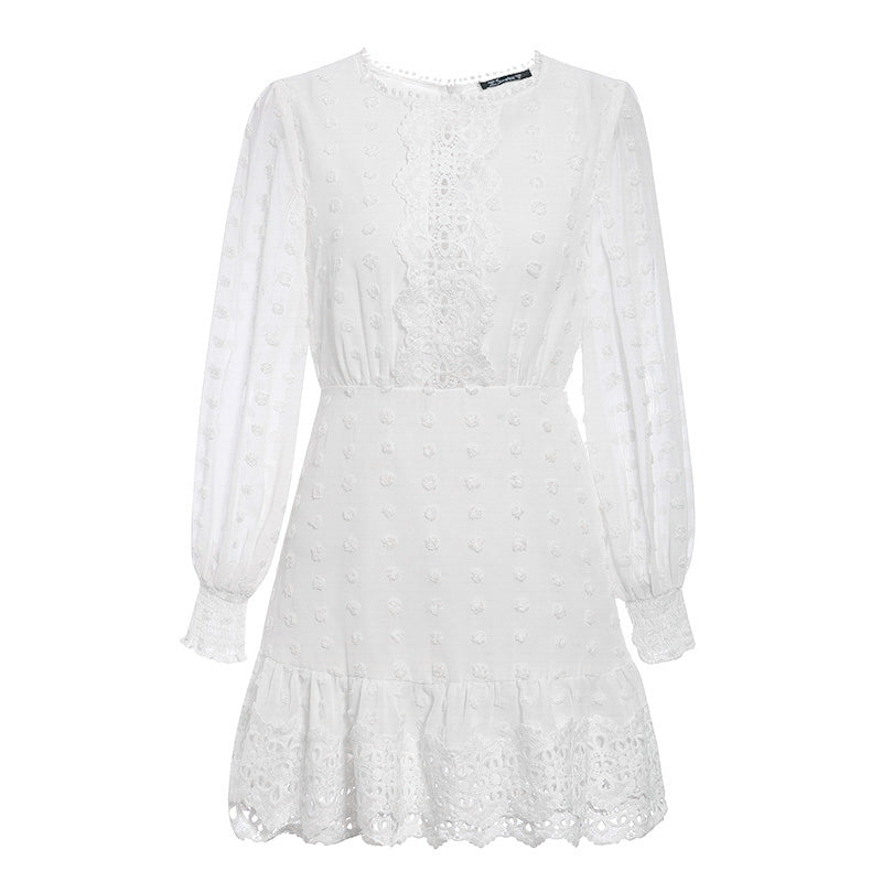 Women's Hollowed Chiffon Dress Formal Dress Lady Dress