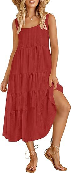 Women's Sleeveless Dress Backless Loose