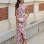 Fashion Printing Sleeveless Elegant Dress Women