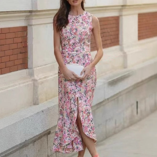 Fashion Printing Sleeveless Elegant Dress Women Hover Image
