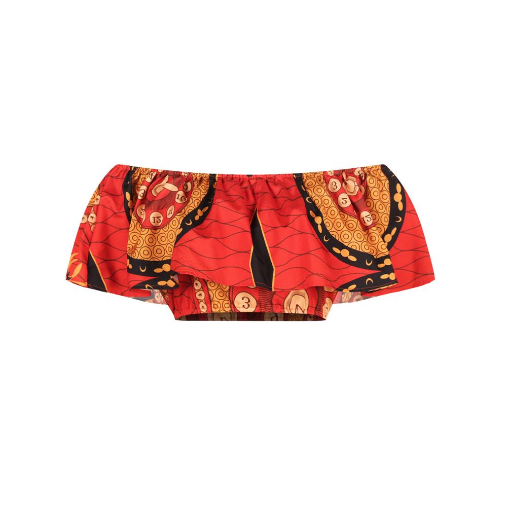 One-shoulder Suit Ethnic Print Elastic Skirt Two-piece Set