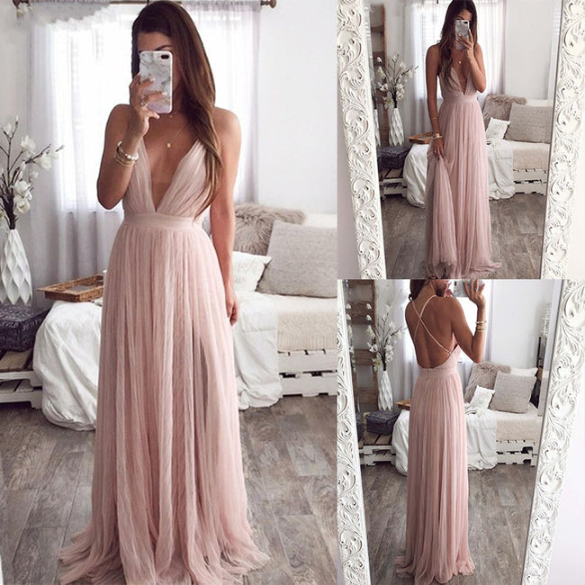 deep V strap dress Hover Image