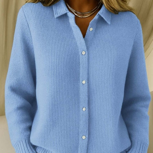 Casual Fashion Button Knitted Lapel Sweater For Women Long Sleeve Knitted Sweaters Tops Winter Jumper Main Image
