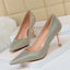 Shallow pointed toe sparkling high heels