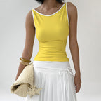 Womens Casual Sporty Cropped Slim-fit Camisole