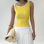 Womens Casual Sporty Cropped Slim-fit Camisole