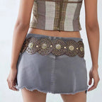 Retro Personality Men's And Women's Belts Exaggerated Hip Hop Punk Metal Cutout Round Fashion Belts
