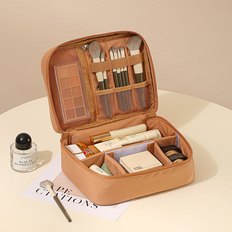 Portable Oxford Cloth Makeup Bag With Dividers