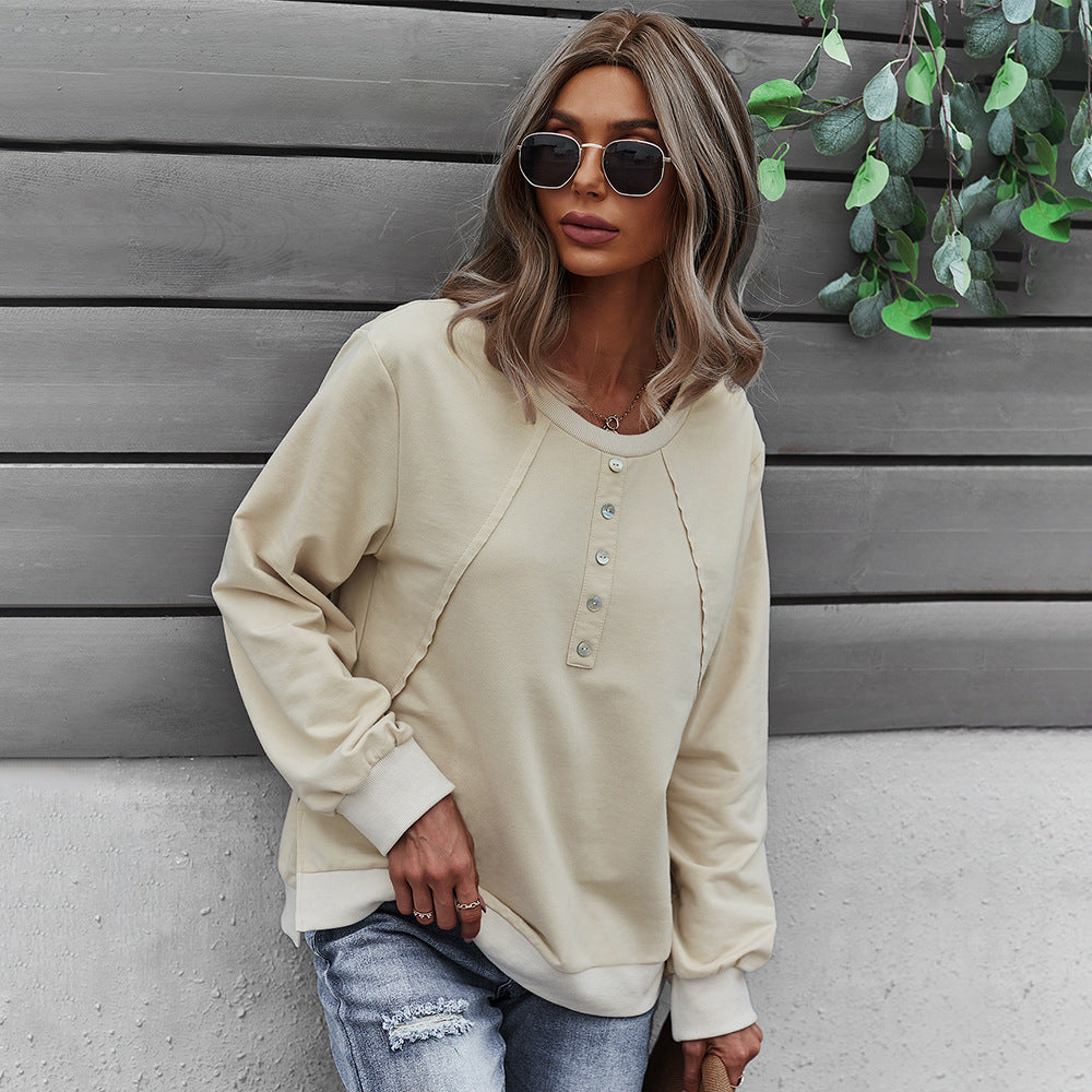New Product Pullover Long-Sleeved Sweater Fashion Trend Round Neck Women's Clothing