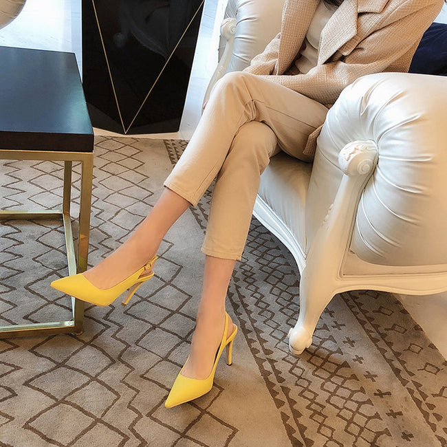 Pointed buckle high heels Hover Image