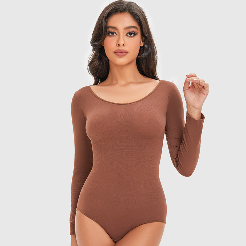 Lingerie sculptante gainante à manches longues pour femme
