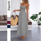 Tube Top Waist-cinching Dress For Women