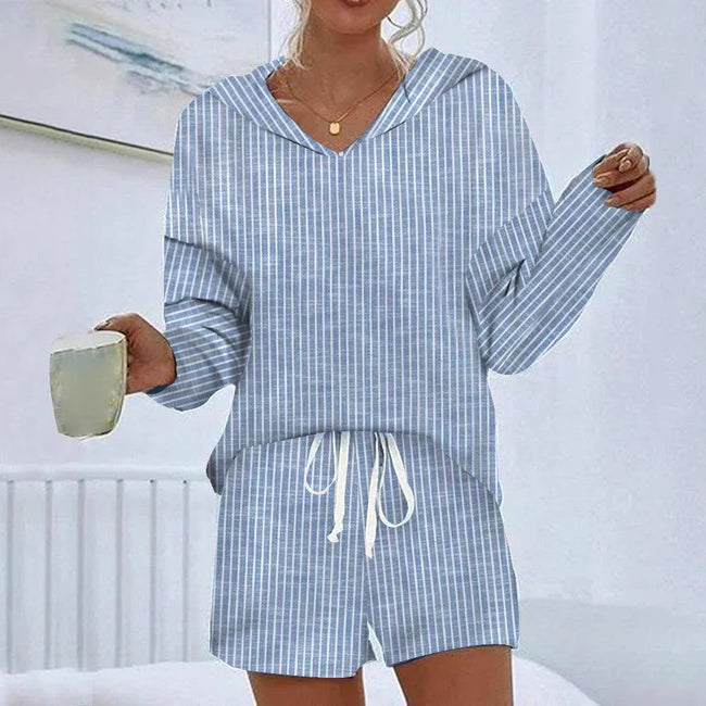 Fashion Striped Casual Sports Shorts Suit Women's Two-piece Set Hover Image