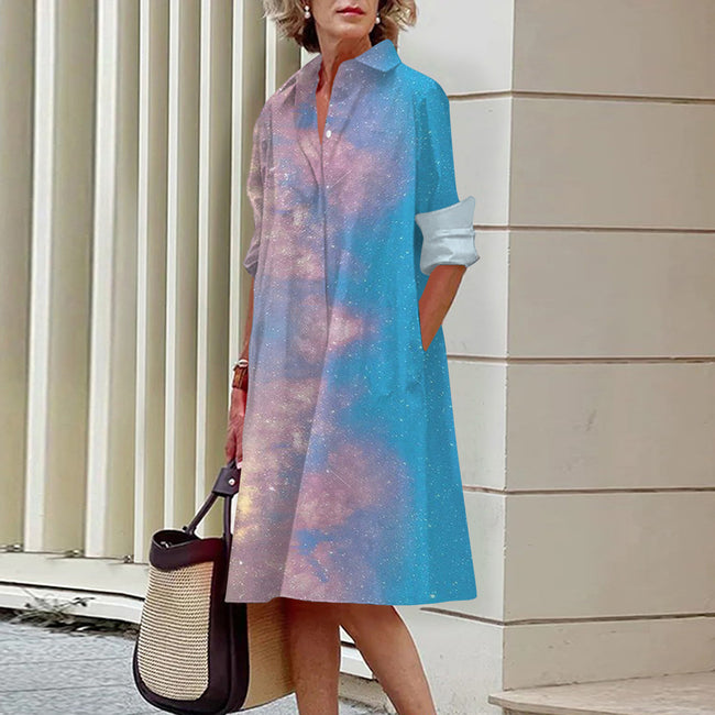 Colorful Blooming Summer Comfortable Shirt Dress Main Image