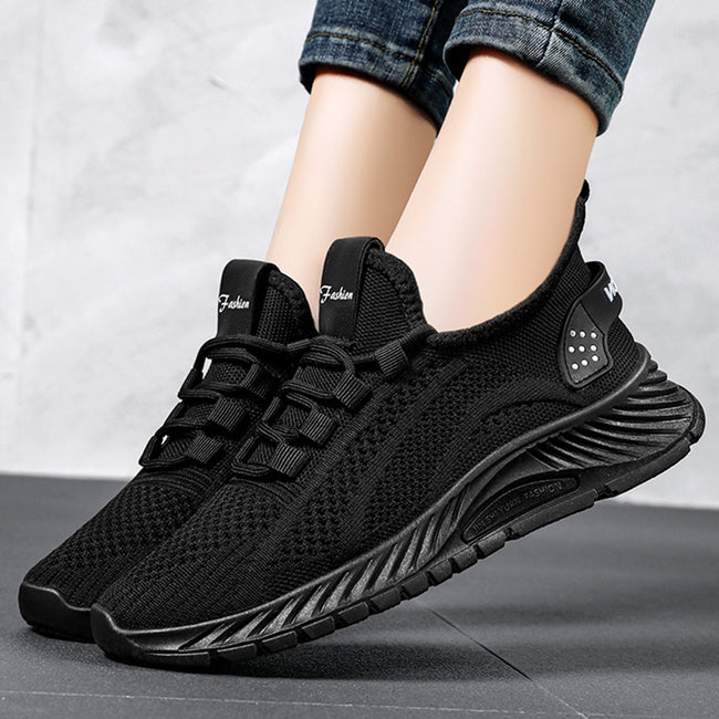 Fashion Casual Sports Shoes Women Lace Up Flat Shoes Lightweight Breathable Running Mesh Sneakers Main Image