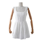 Square Collar Off-shoulder Sleeveless Vest Sling Dress
