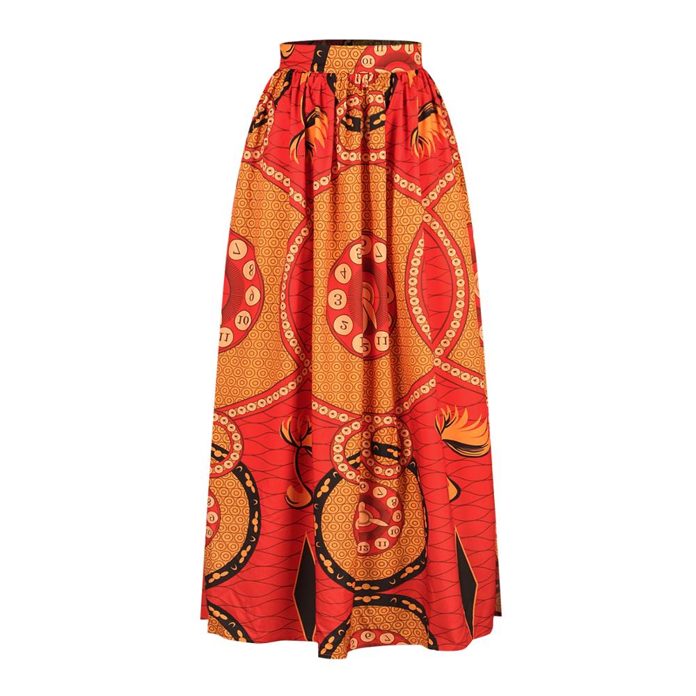 One-shoulder Suit Ethnic Print Elastic Skirt Two-piece Set