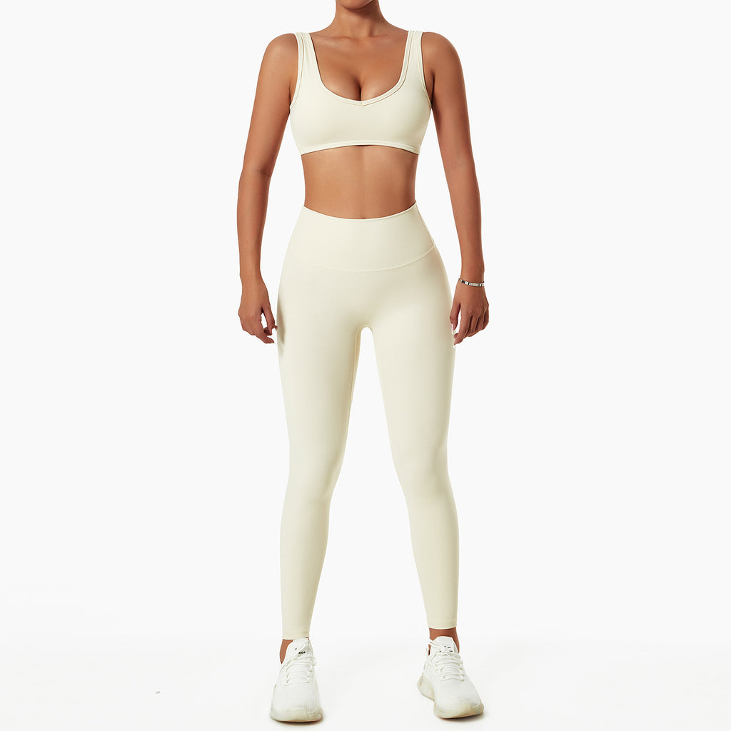 Breathable Running Fitness Suit Nude Yoga Suit