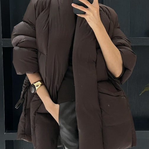 Good-looking Lace-up Cotton-padded Jacket Women's Korean-style Casual All-matching Hover Image