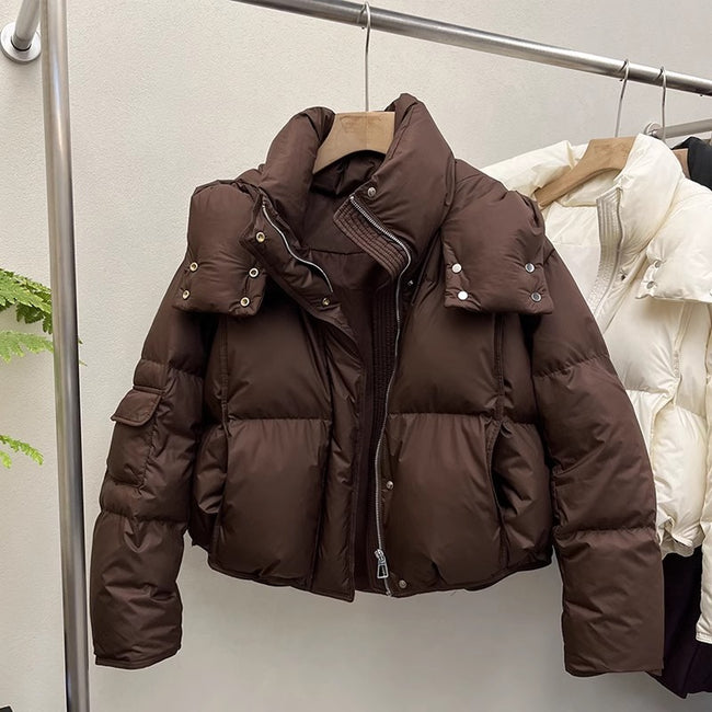 Women's Fashionable Loose-fitting Warm Hooded Jacket Hover Image