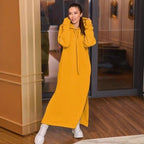 Fleece-lined Sweatshirt Casual Dress Women