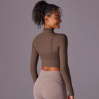 Mesh Yoga Clothes Long Sleeve Quick-drying Workout Clothes Top For Women