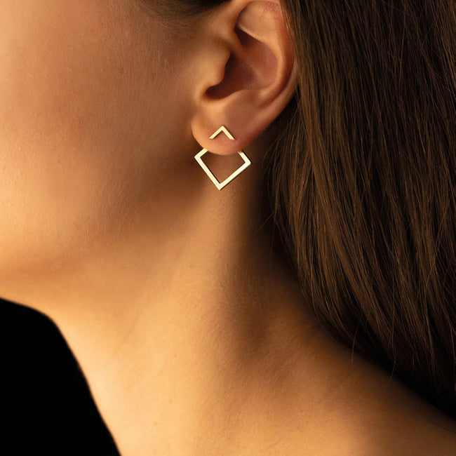 Women's Simple European And American Style Square Geometric Earrings For Women Trendy Simple Metal Ear Jewelry Accessories Main Image