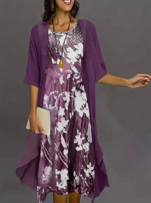 Summer Chiffon Dress Two-piece Set