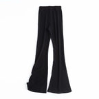 Slim Short Long Sleeved T Shirt Women  Highwaist Flared Trousers