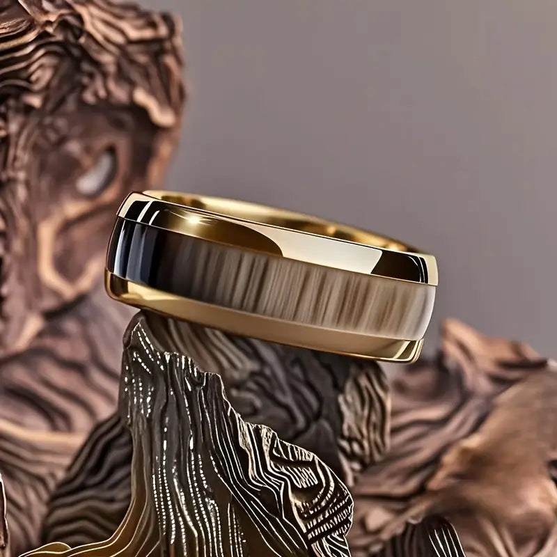Dripping Oil Series High-Grade Titanium Steel Couple Rings For Men And Women