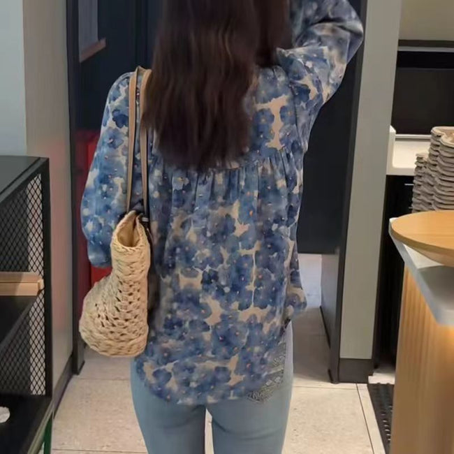Floral Shirt Chiffon Blouses For Women Main Image