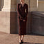 French Contrast Slim Knit Dress For Women