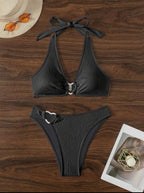 Womens Sexy Halterneck Backless Bikini Set