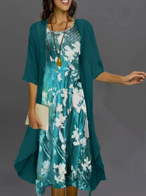 Summer Chiffon Dress Two-piece Set