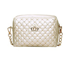 Women PU Crossbody Rivet Chain Shoulder Bag