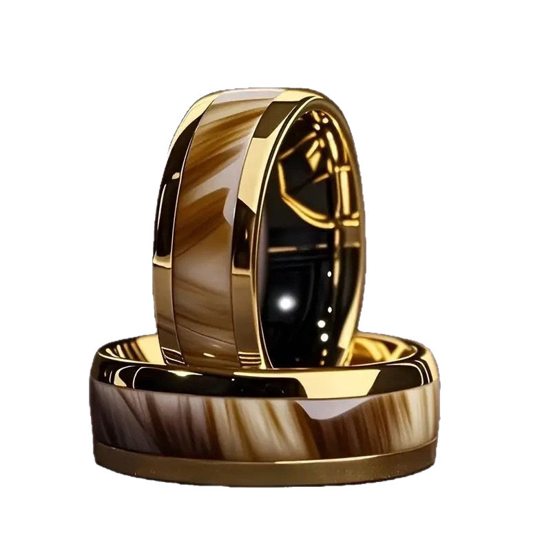 Dripping Oil Series High-Grade Titanium Steel Couple Rings For Men And Women