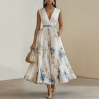 Fashion Printed Sleeveless Dress Women