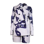Women's Printed Loose Suit Trousers Two-Piece Set