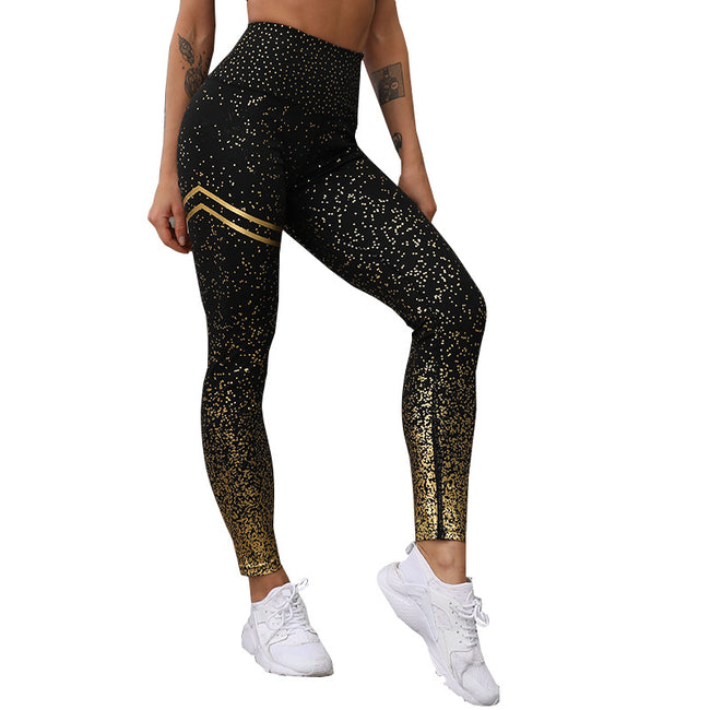 Sequined Printed Slim-fit Yoga Sports Pants For Women Hover Image