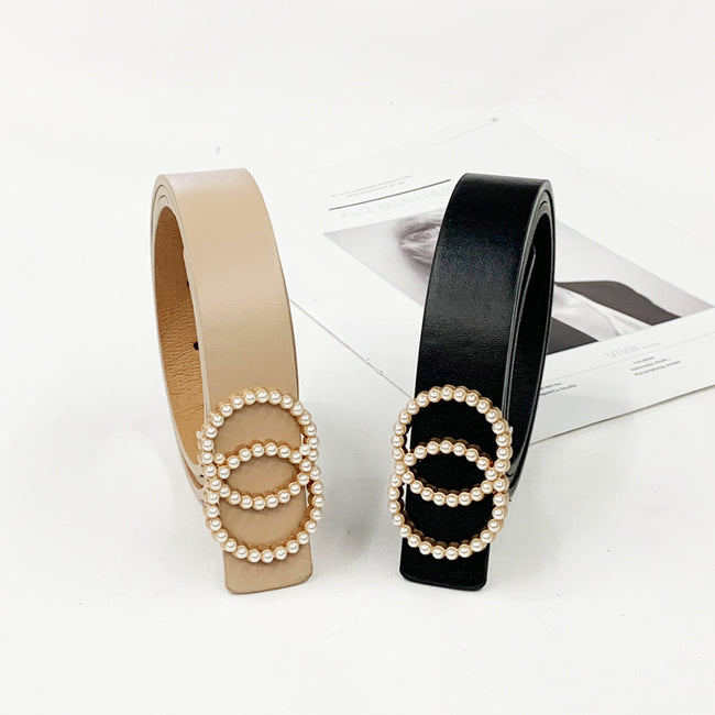 Double Loop Pearl Buckle Belt Main Image