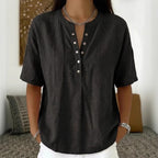 Solid Color Casual Pullover Short-Sleeve Shirt For Women