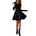 Women's Fashion French Knitted V-neck Dress