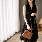 New French Halterneck Women's Chic Waist Dress