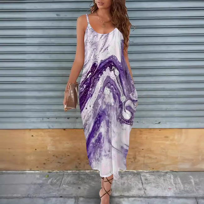 Women's Fashion Printed Loose Sling Dress Main Image
