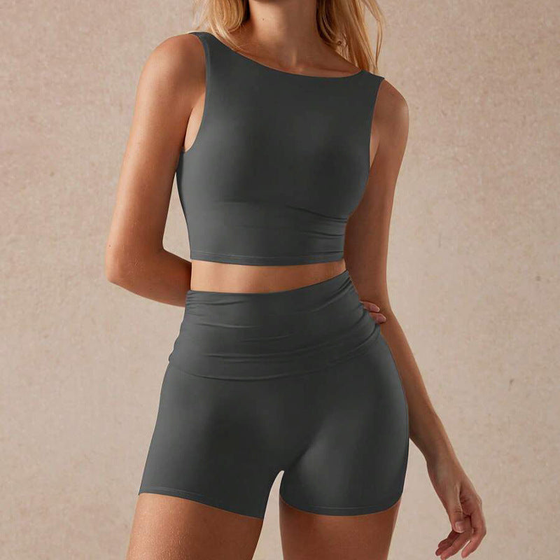 Yoga Clothes Suit Fitness Vest Shorts Two-piece Set