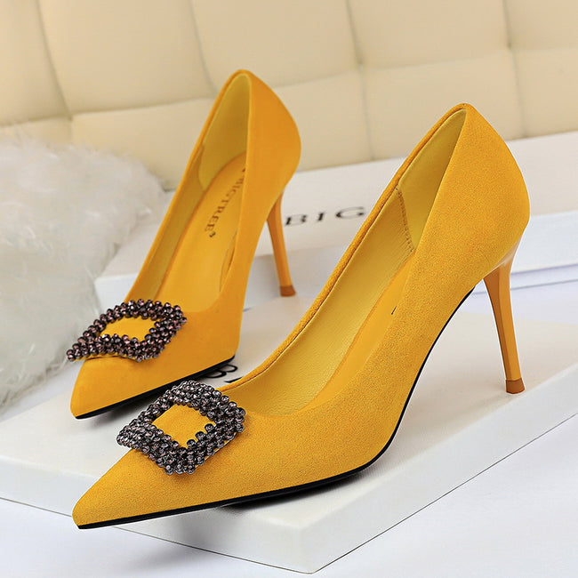 Pointed Rhinestone High Heels Main Image