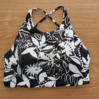 Colorful Printed Yoga Suit For Women With Tank Top And Chest Pad