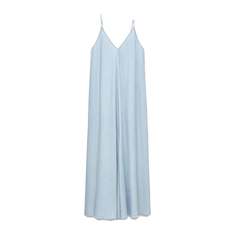 All-matching Camisole Elegant Midi Skirt Dress Solid Color