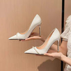 Pearl High Heels Women's Stiletto Beige